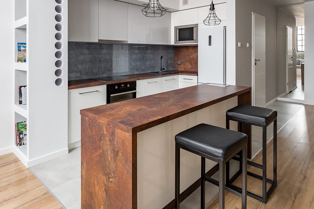 Contemporary kitchen with island