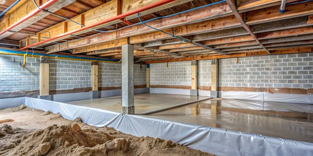 Basement extension on a house in progress